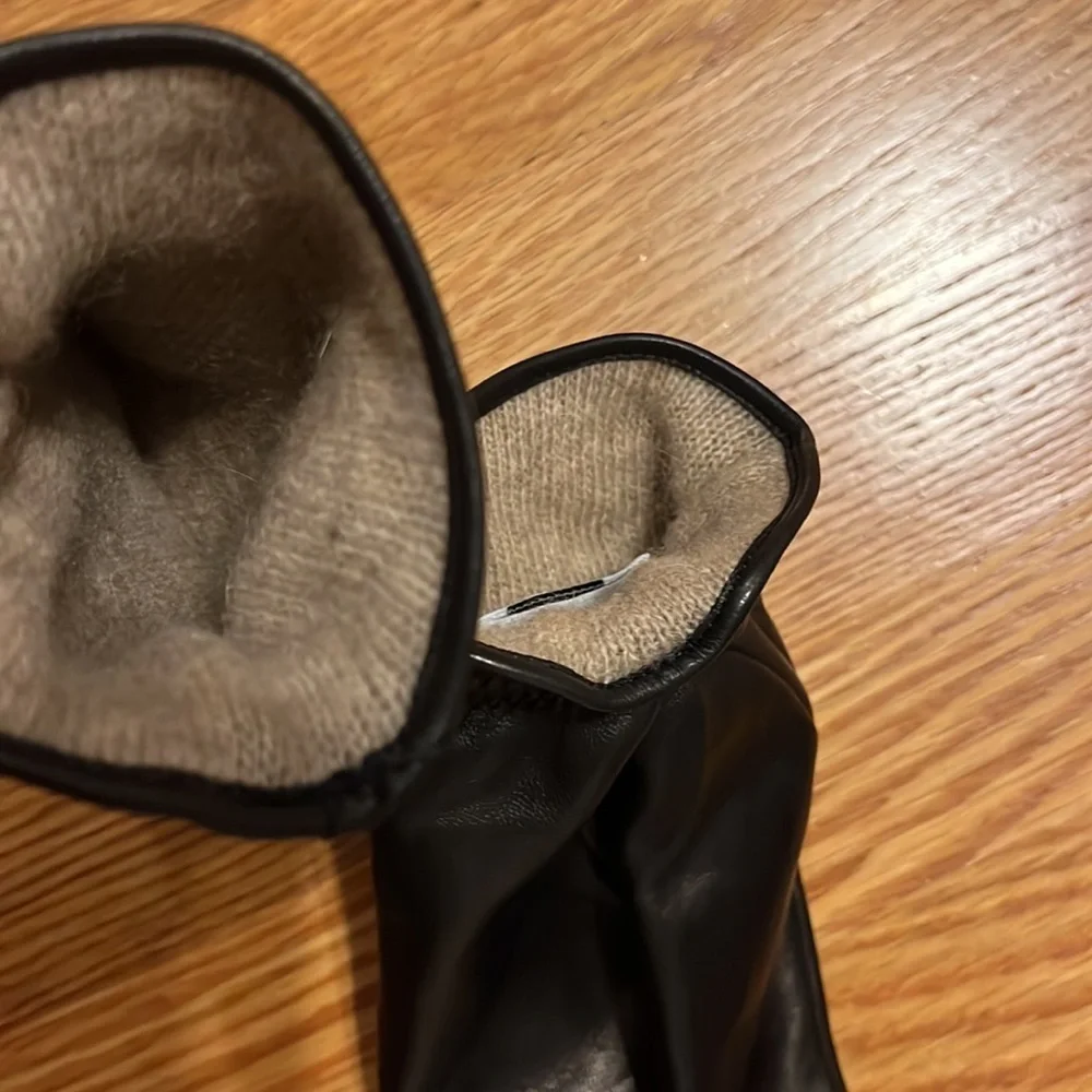 NWT Free People x Carolina Amato Carrie Studded Leather Mittens Black